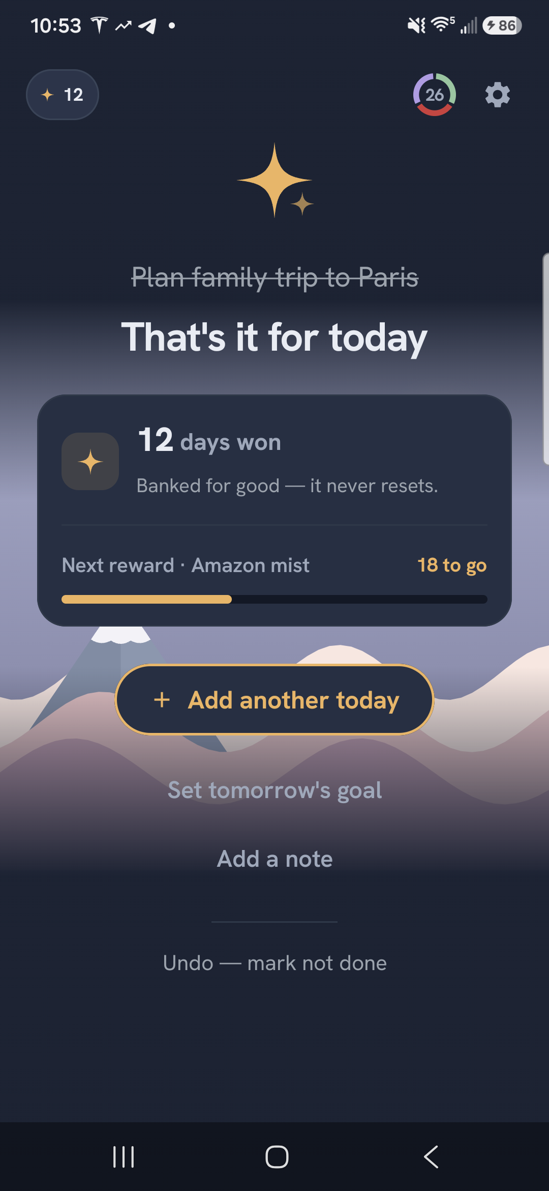 Day won — finish it and feel the win